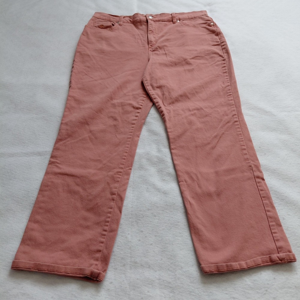 Gloria Vanderbilt Amanda Jeans Size 16 Rose Pink Womens Bootcut Cotton Casual